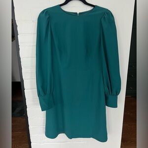 JCrew Green Button Sleeve Holiday Long Sleeve Dress - 6